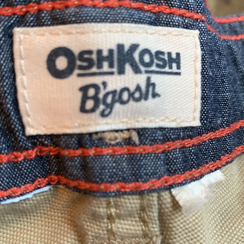 OshKosh B’Gosh khaki cotton poplin cargo shorts boy’s 6 adjustable waist VGUC